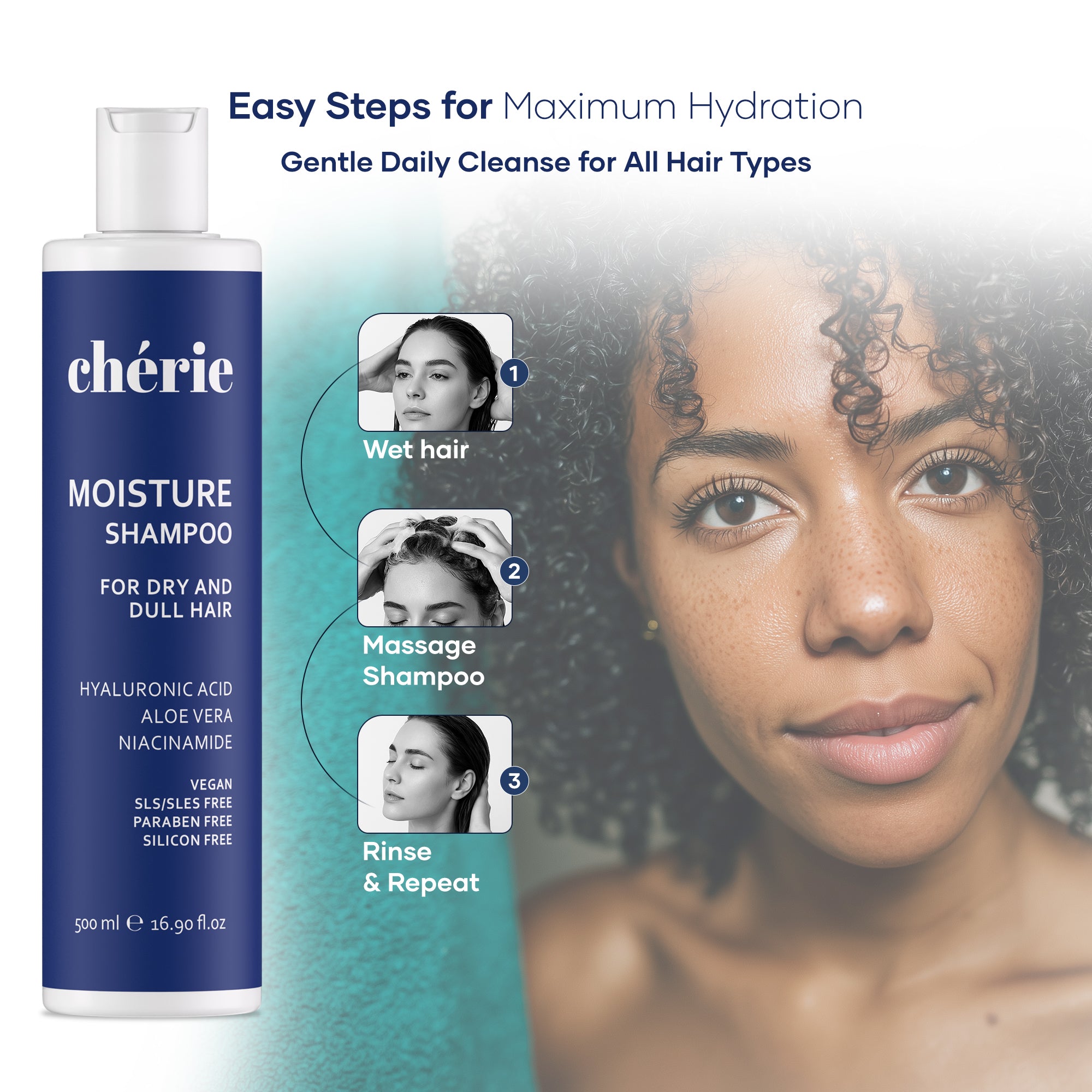 Champú hidratante para cabello seco y opaco
