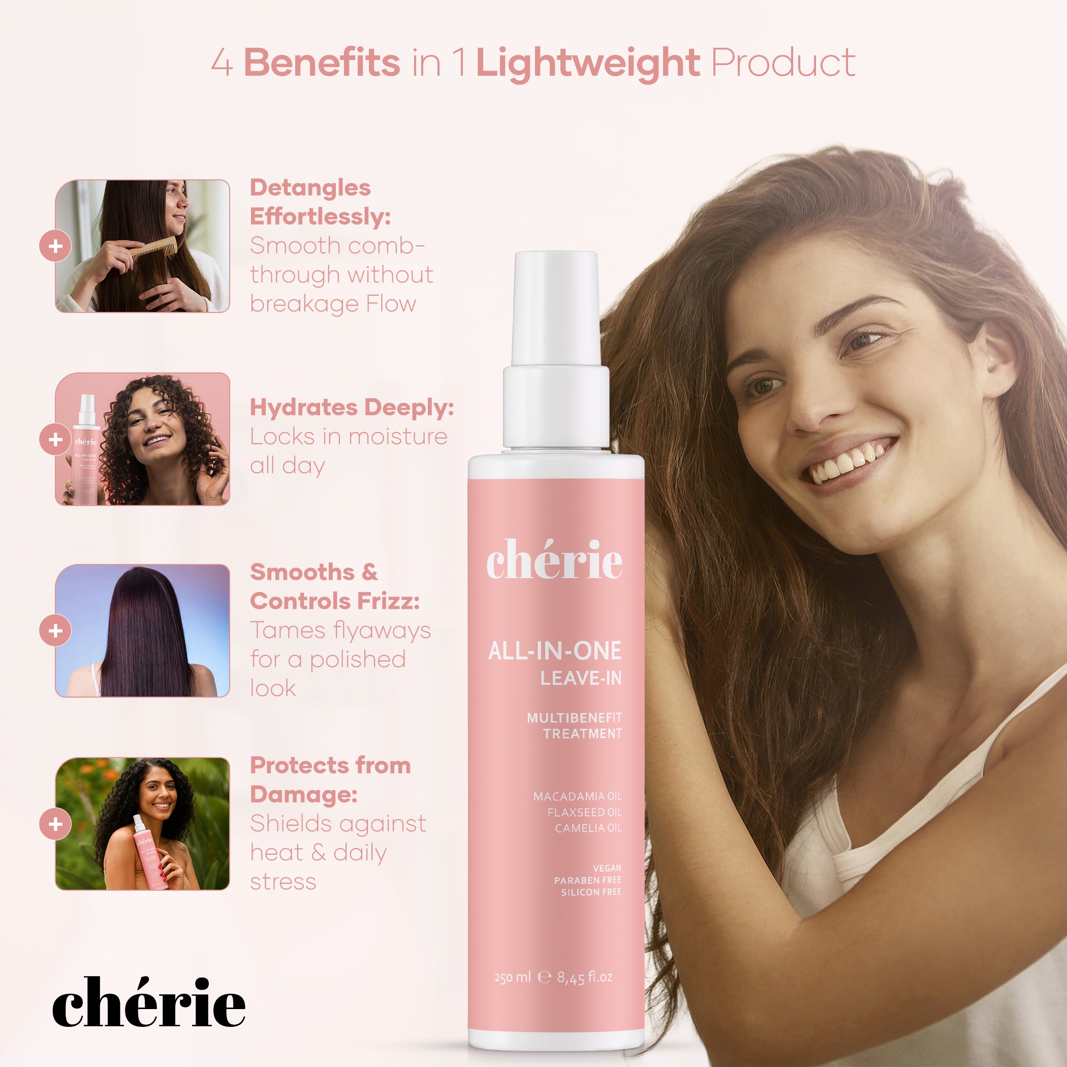 Chérie All-In-One Leave-In Conditioner Heat Protection 250ml