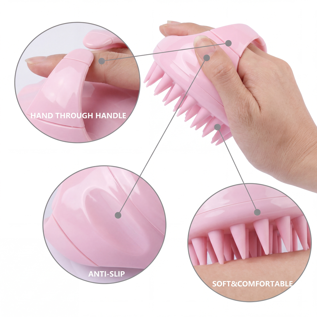 Chérie silicone scalp brush product overhead view