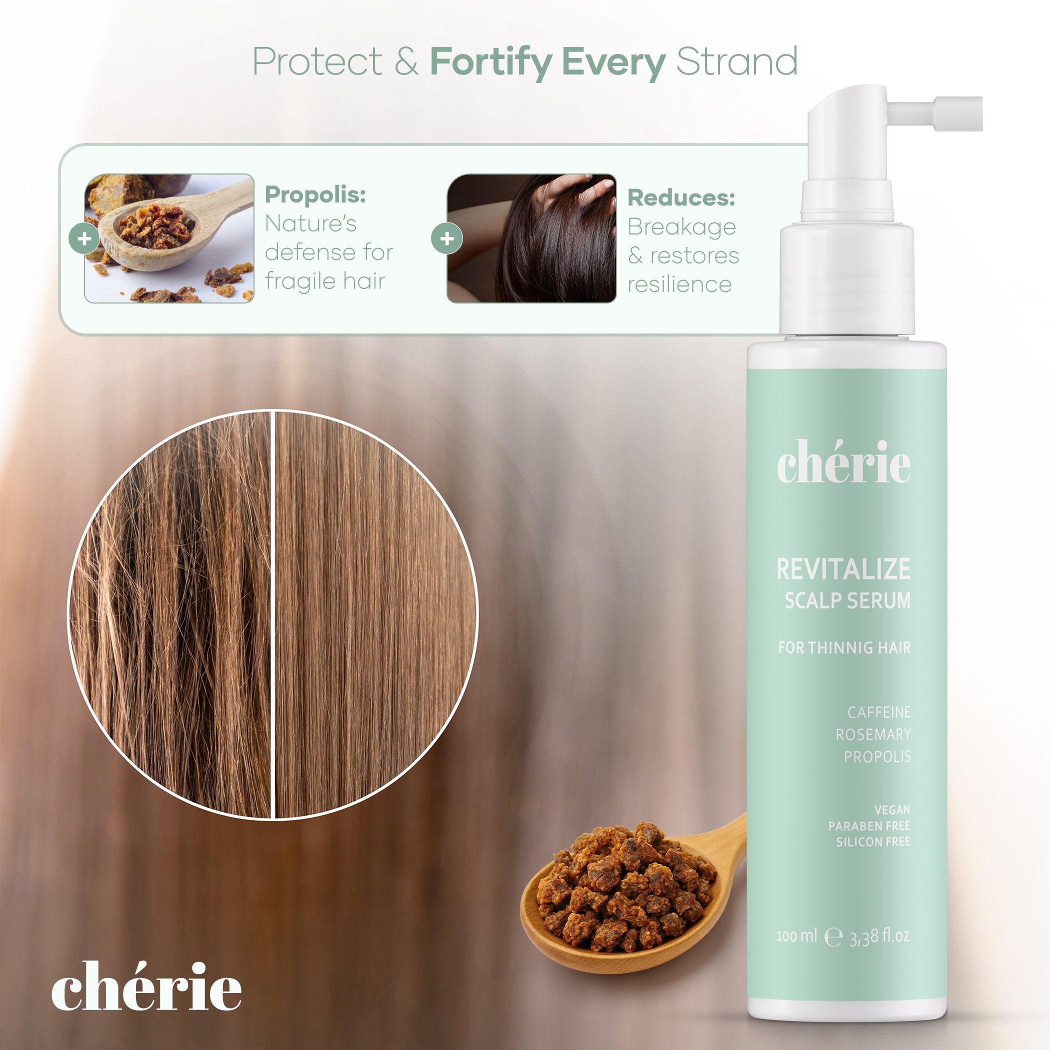 Chérie scalp serum for thinning hair lifestyle shot