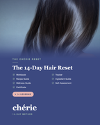 The Chérie 14-Day Hair Reset — portrait poster with deliverables checklist