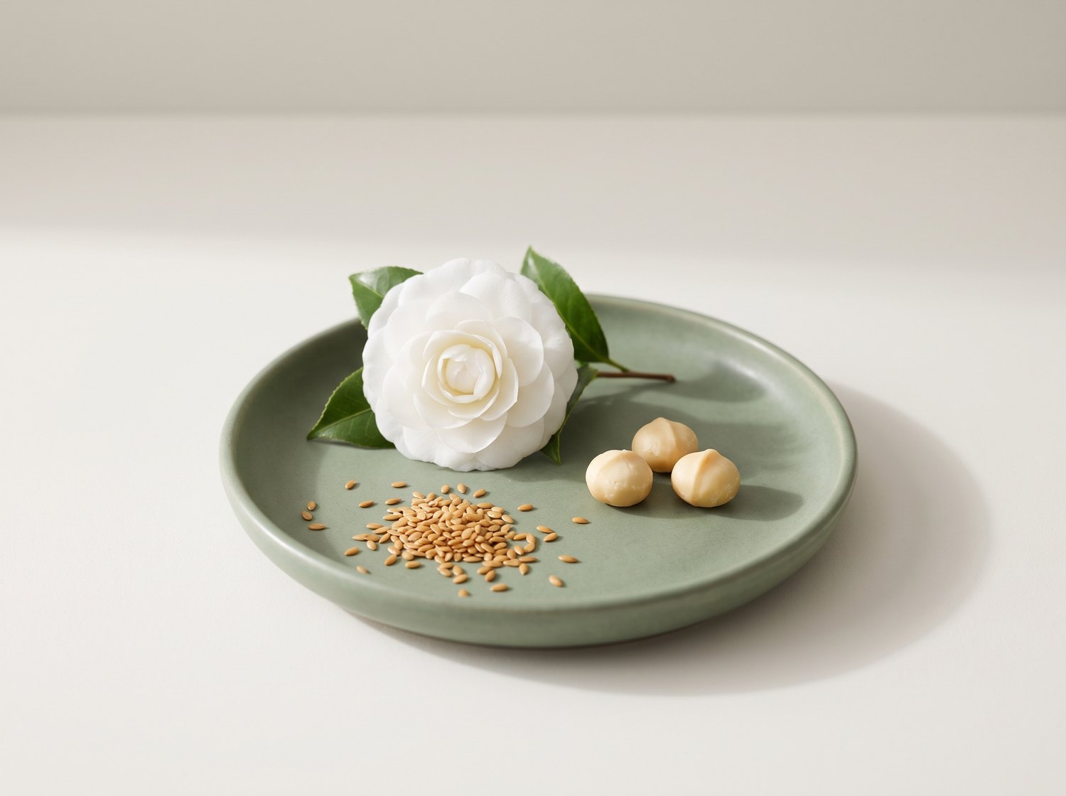 Camellia oil, flaxseed oil and macadamia oil — nourish, protect, define.